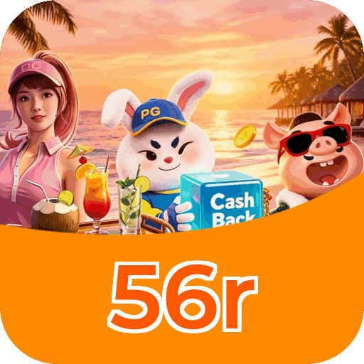 Interface do aplicativo 56r mostrando jogos disponíveis no iOS e Android